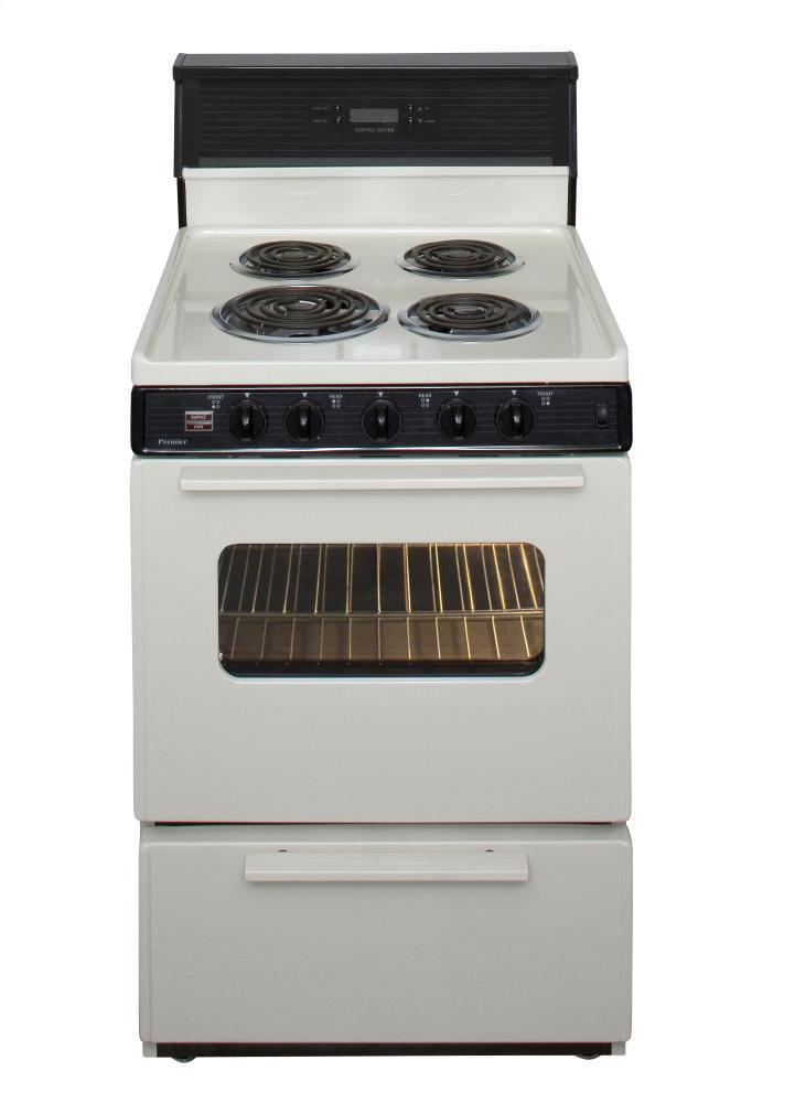 Premier ECK240TP 24 in. Freestanding Electric Range in Biscuit