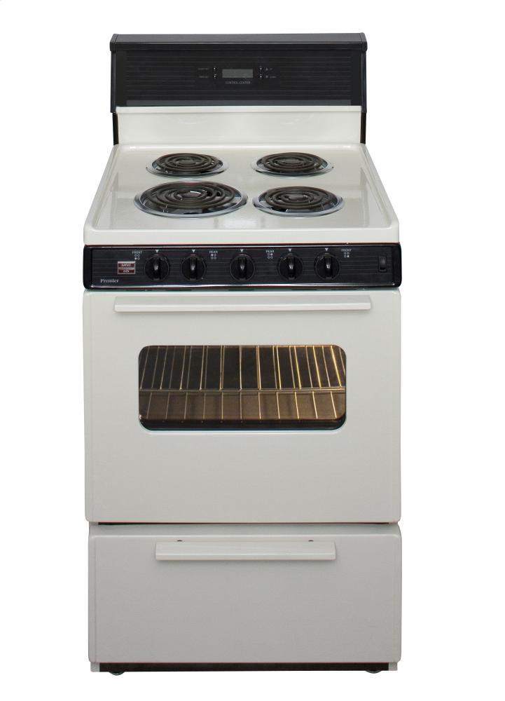 Premier ECK240TP 24 in. Freestanding Electric Range in Biscuit