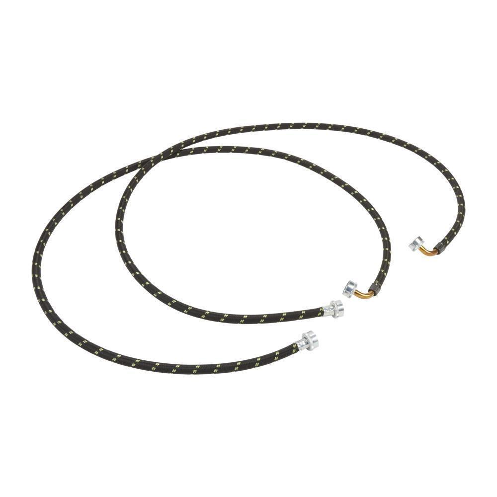 Whirlpool 8212638RP 6' Black braided hoses with 90 degree elbow rated 1700 PSI with two female connections - 2 Pack