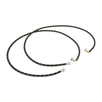 Whirlpool 8212638RP 6' Black braided hoses with 90 degree elbow rated 1700 PSI with two female connections - 2 Pack