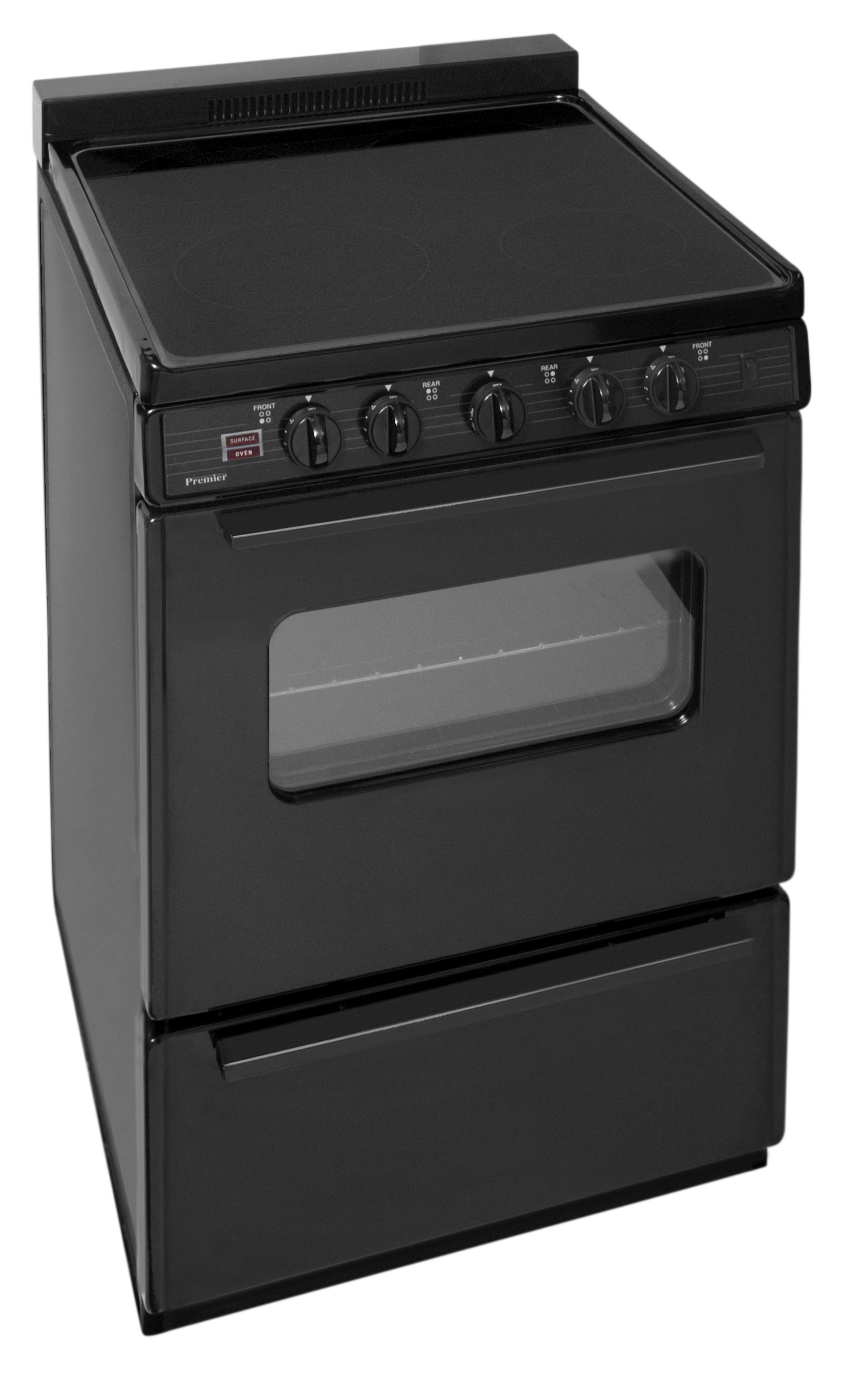 Premier ECS2X0BP 24 in. Freestanding Smooth Top Electric Range in Black