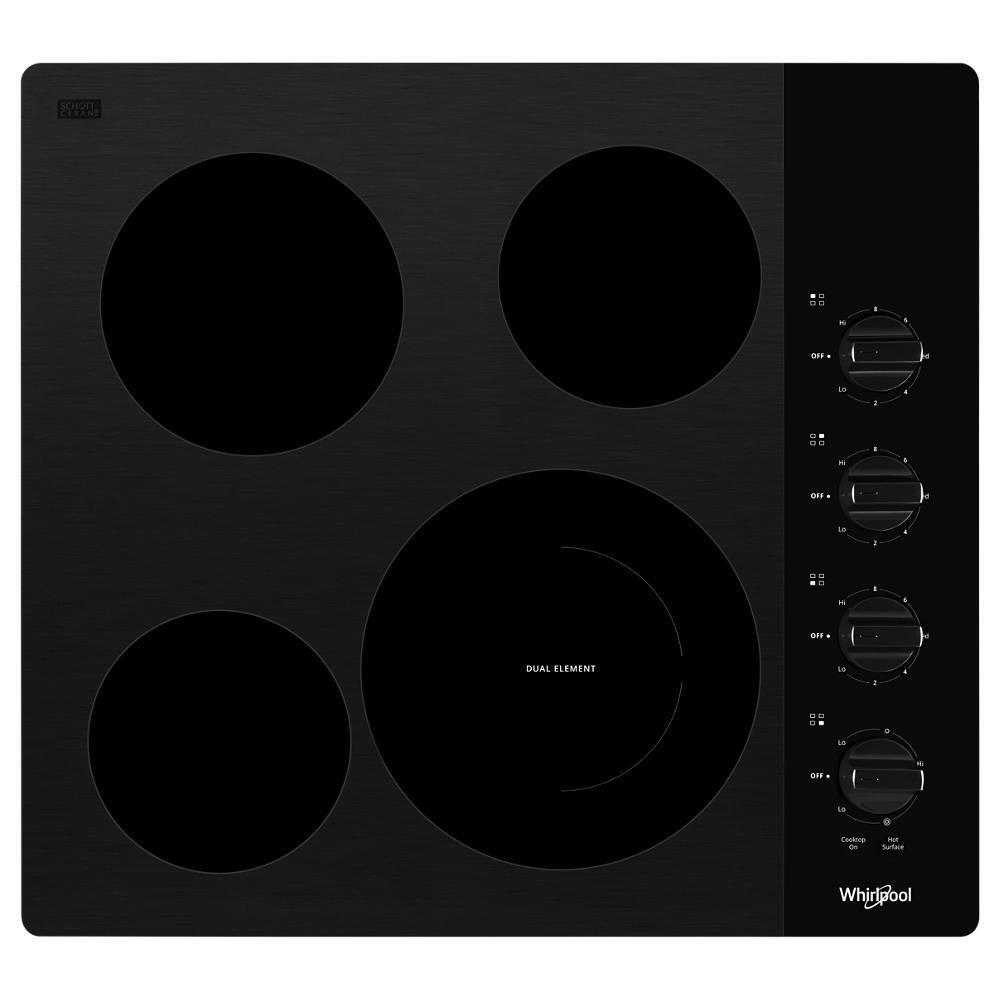 Whirlpool WCE55US4HB 24-inch Compact Electric Ceramic Glass Cooktop