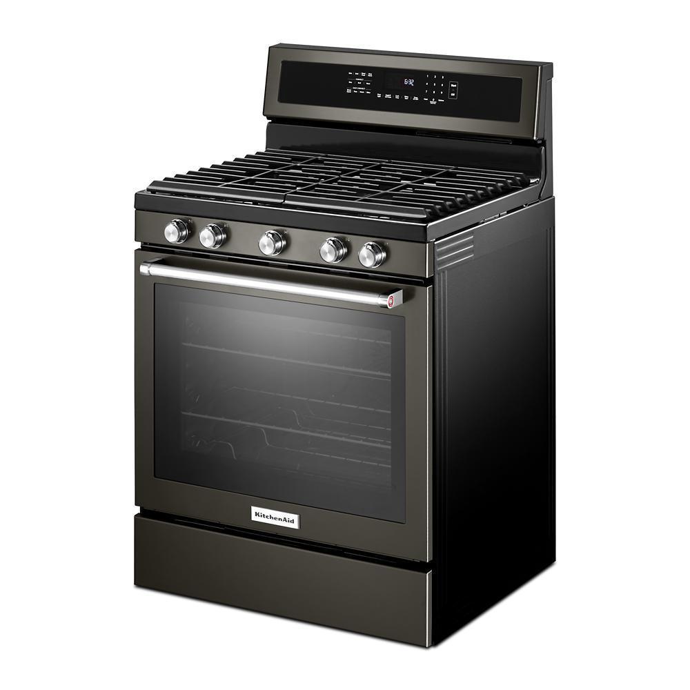 Kitchenaid KFGG500EBS 30-Inch 5-Burner Gas Convection Range