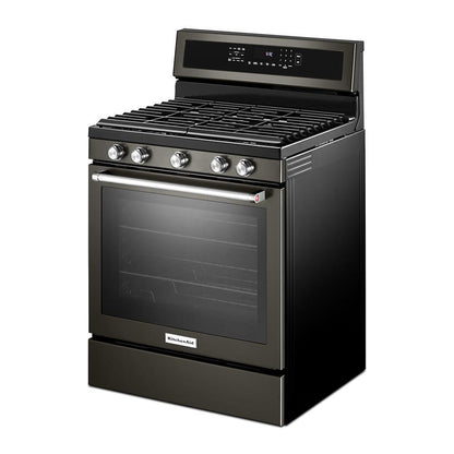 Kitchenaid KFGG500EBS 30-Inch 5-Burner Gas Convection Range
