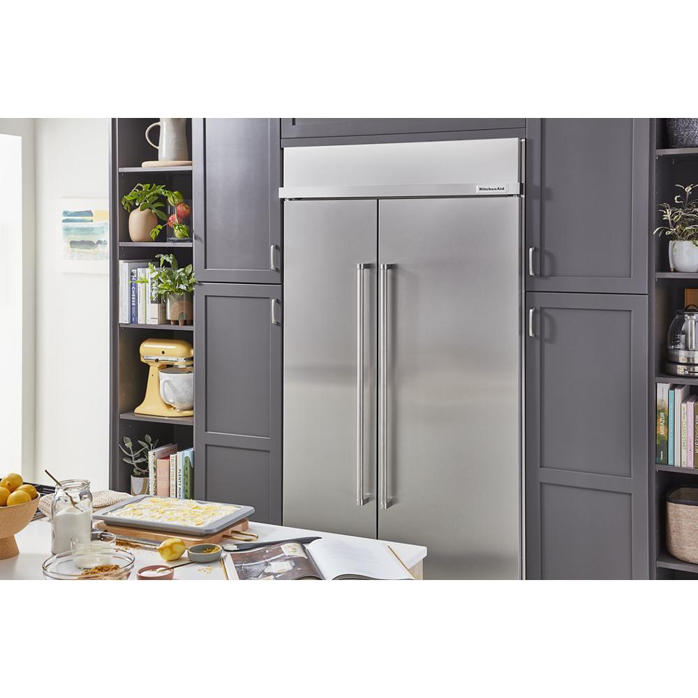 Kitchenaid 24" Undercounter Refrigerator with Glass Door and Shelves with Metallic Accents