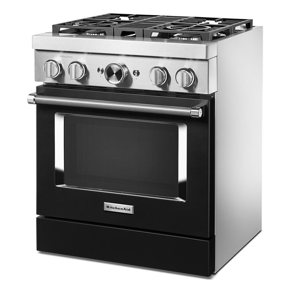 KFDC500JBK KitchenAid® 30'' Smart Commercial-Style Dual Fuel Range with 4 Burners