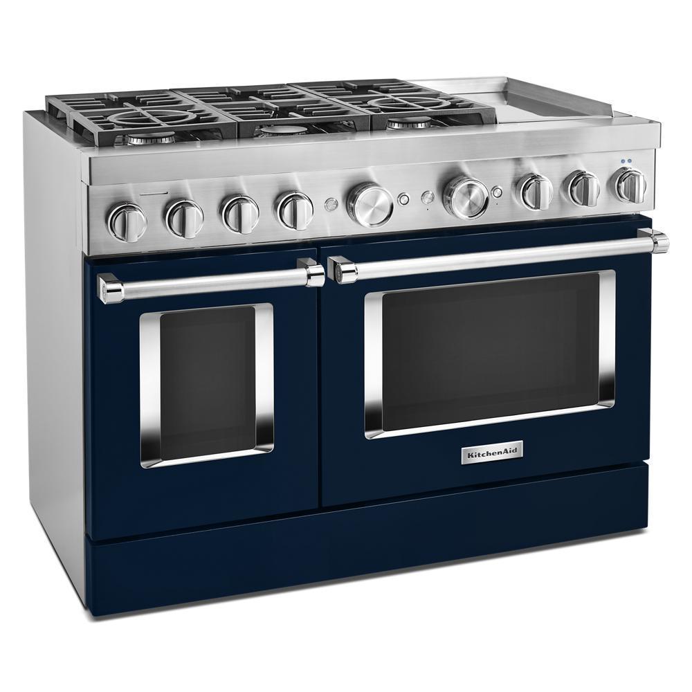 KFDC558JIB KitchenAid® 48'' Smart Commercial-Style Dual Fuel Range with Griddle