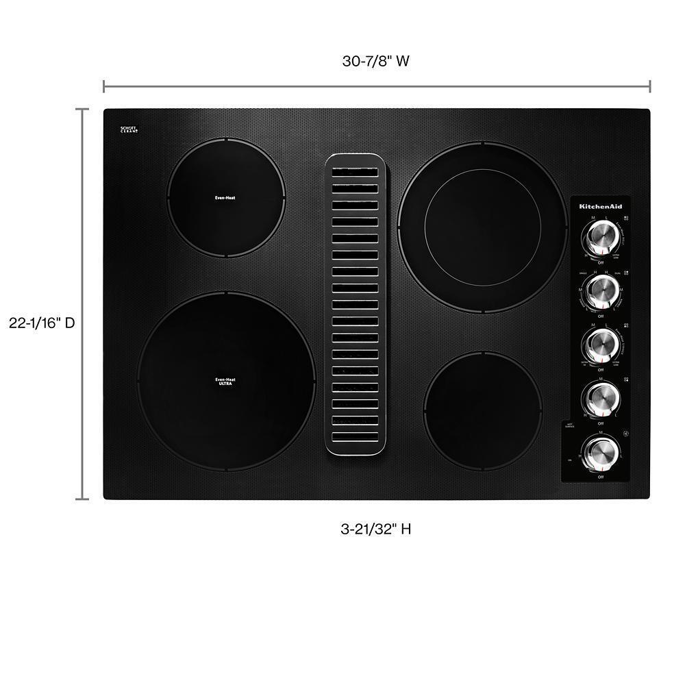 Kitchenaid KCED600GBL 30" Electric Downdraft Cooktop with 4 Elements