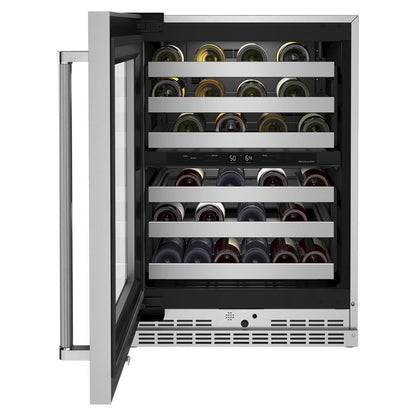 Kitchenaid KUWL314KSS 24" Undercounter Wine Cellar with Glass Door and Metal-Front Racks
