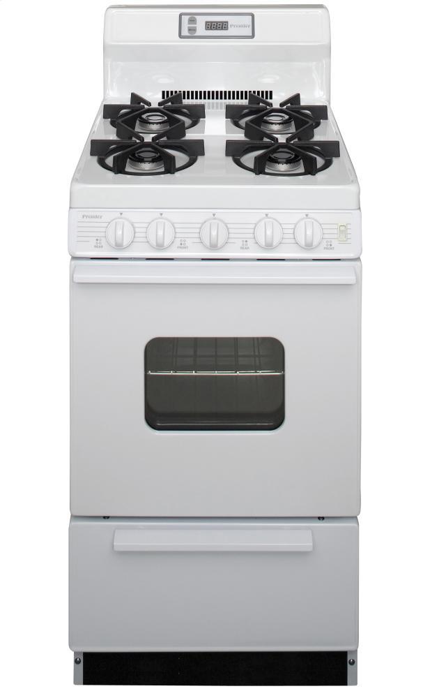 Premier 20 in. Freestanding Gas Range in White