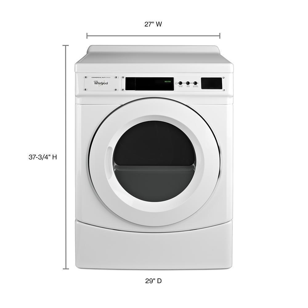 Whirlpool CED9160GW 27" Commercial Electric Front-Load Dryer, Non-Vend