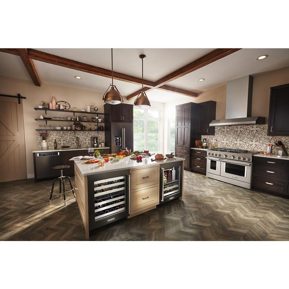 Kitchenaid KUWL314KBS 24" Undercounter Wine Cellar with Glass Door and Metal-Front Racks