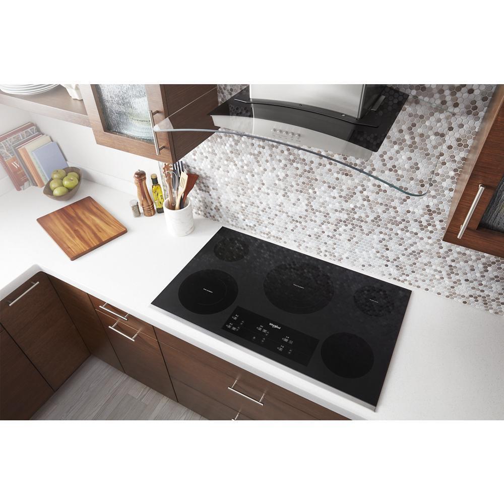 Whirlpool WCE97US6KS 36-inch Electric Ceramic Glass Cooktop with Triple Radiant Element