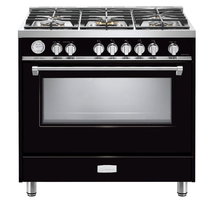 Verona VDFSGG365GB Designer 36" Gas Single Oven Range - Gloss Black
