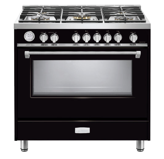 Verona VDFSGG365GB Designer 36" Gas Single Oven Range - Gloss Black