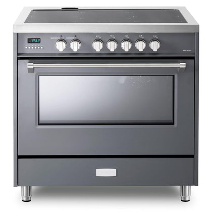 Verona VDFSIE365SG Designer 36" Induction Single Oven Range - Slate Gray