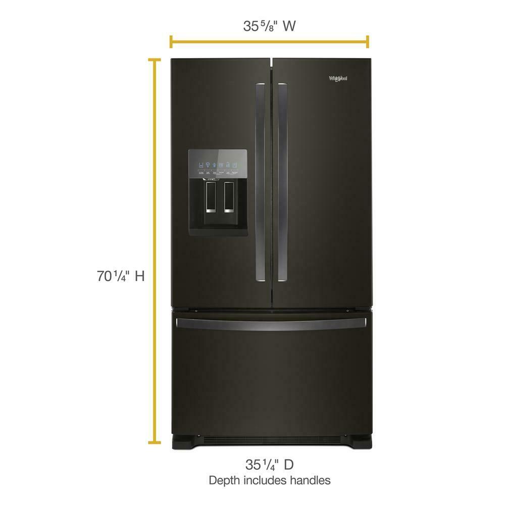 Whirlpool 36-inch Wide French Door Refrigerator in Fingerprint-Resistant Stainless Steel - 25 cu. ft.