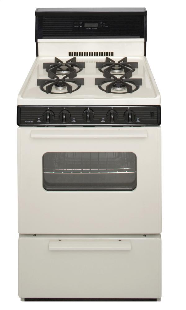 Premier 24 in. Freestanding Sealed Burner Spark Ignition Gas Range in Biscuit