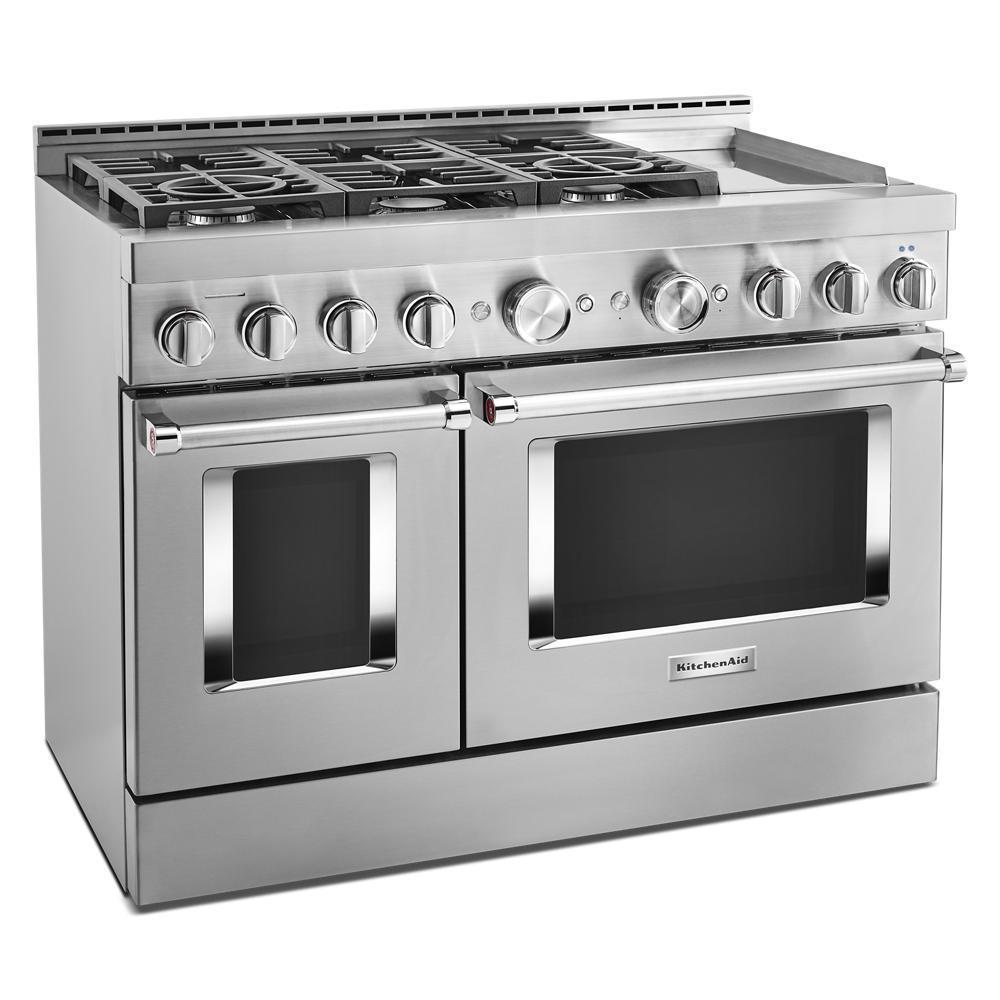 KFGC558JSS KitchenAid® 48'' Smart Commercial-Style Gas Range with Griddle