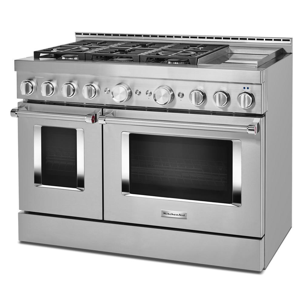 KFGC558JSS KitchenAid® 48'' Smart Commercial-Style Gas Range with Griddle