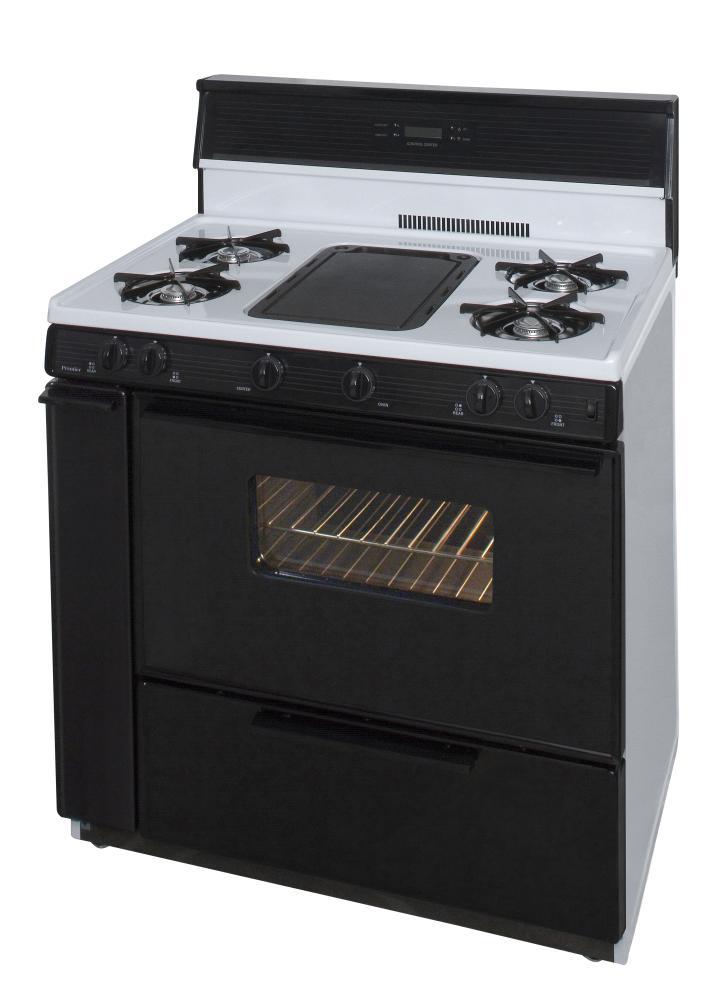 Premier SLK849WP0 36 in. Freestanding Gas Range with 5th Burner and Griddle Package in White