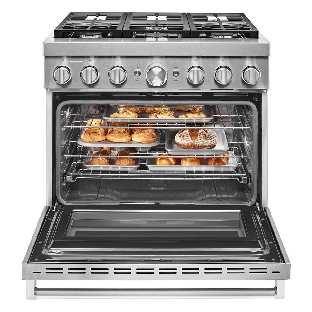 KFDC506JSS KitchenAid® 36'' Smart Commercial-Style Dual Fuel Range with 6 Burners