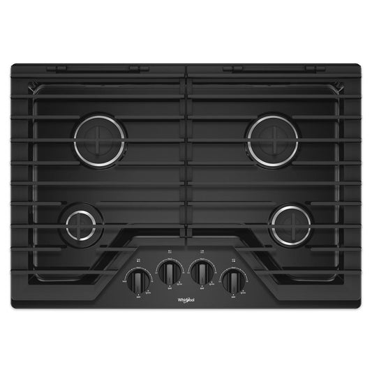 Whirlpool WCG55US0HB 30-inch Gas Cooktop with EZ-2-Lift™ Hinged Cast-Iron Grates