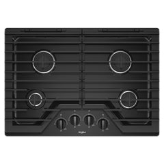 Whirlpool WCG55US0HB 30-inch Gas Cooktop with EZ-2-Lift™ Hinged Cast-Iron Grates