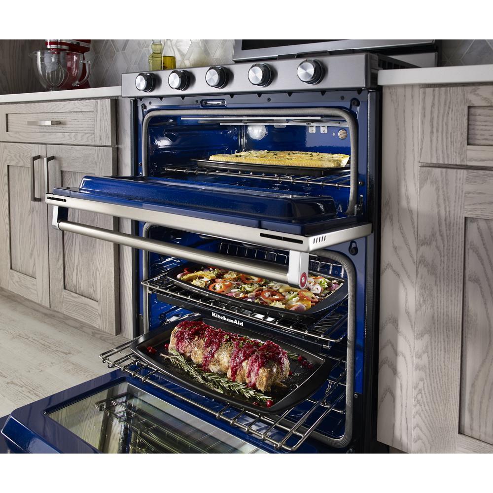 Kitchenaid KFGD500ESS 30-Inch 5 Burner Gas Double Oven Convection Range