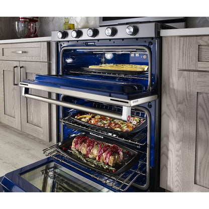 Kitchenaid KFGD500ESS 30-Inch 5 Burner Gas Double Oven Convection Range