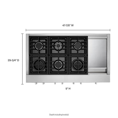 KCGC558JSS KitchenAid® 48'' 6-Burner Commercial-Style Gas Rangetop with Griddle