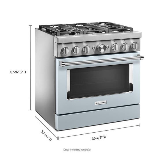 KFDC506JMB KitchenAid® 36'' Smart Commercial-Style Dual Fuel Range with 6 Burners