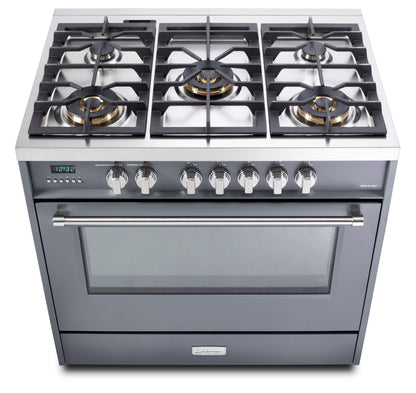 Verona VDFSGE365SG Designer 36" Dual Fuel Single Oven Range - Slate Gray