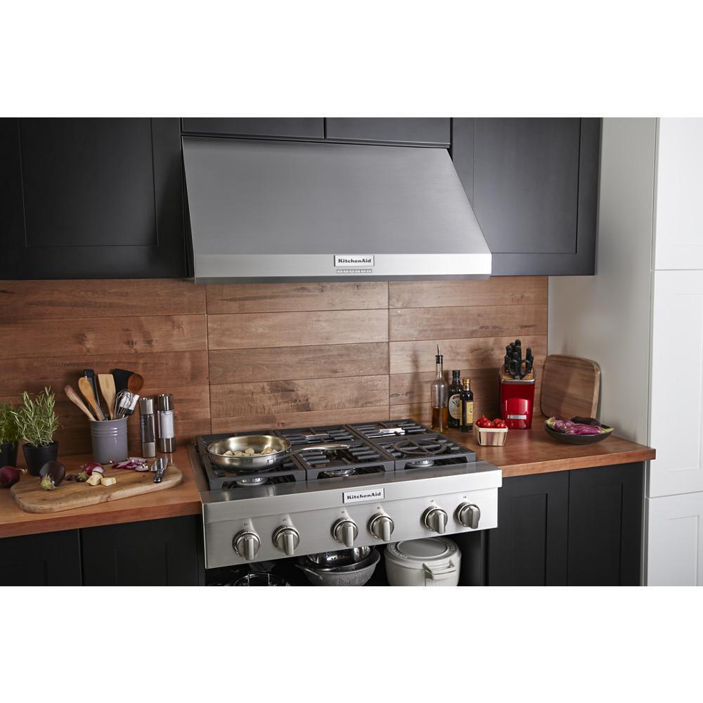 Kitchenaid KVWC906KSS 36" 585 or 1170 CFM Motor Class Commercial-Style Wall-Mount Canopy Range Hood