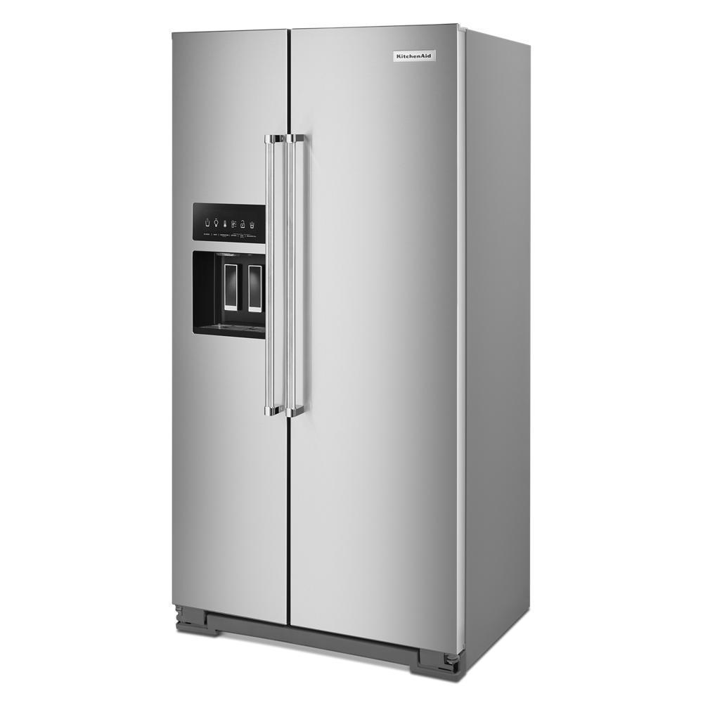 Kitchenaid KRSC703HPS 22.6 cu ft. Counter-Depth Side-by-Side Refrigerator with Exterior Ice and Water and PrintShield™ finish