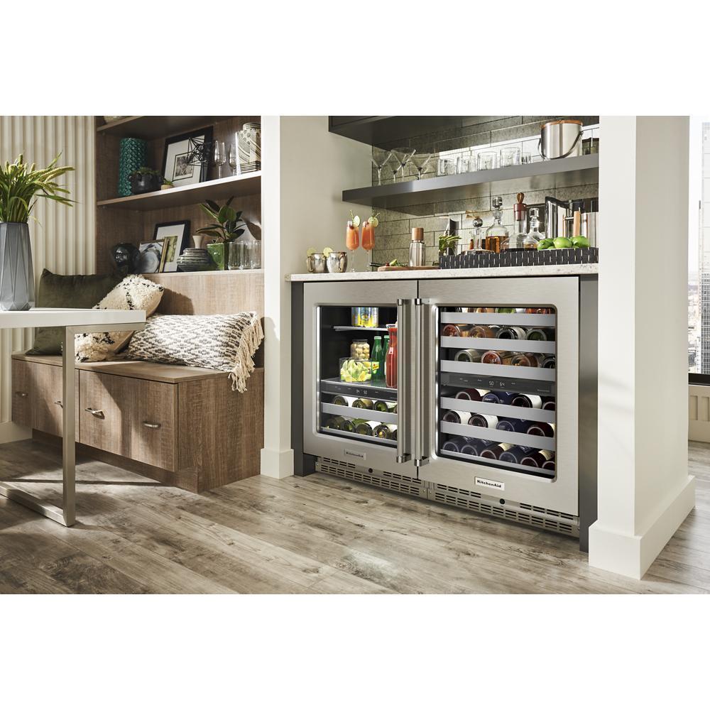 Kitchenaid KUWR314KSS 24" Undercounter Wine Cellar with Glass Door and Metal-Front Racks