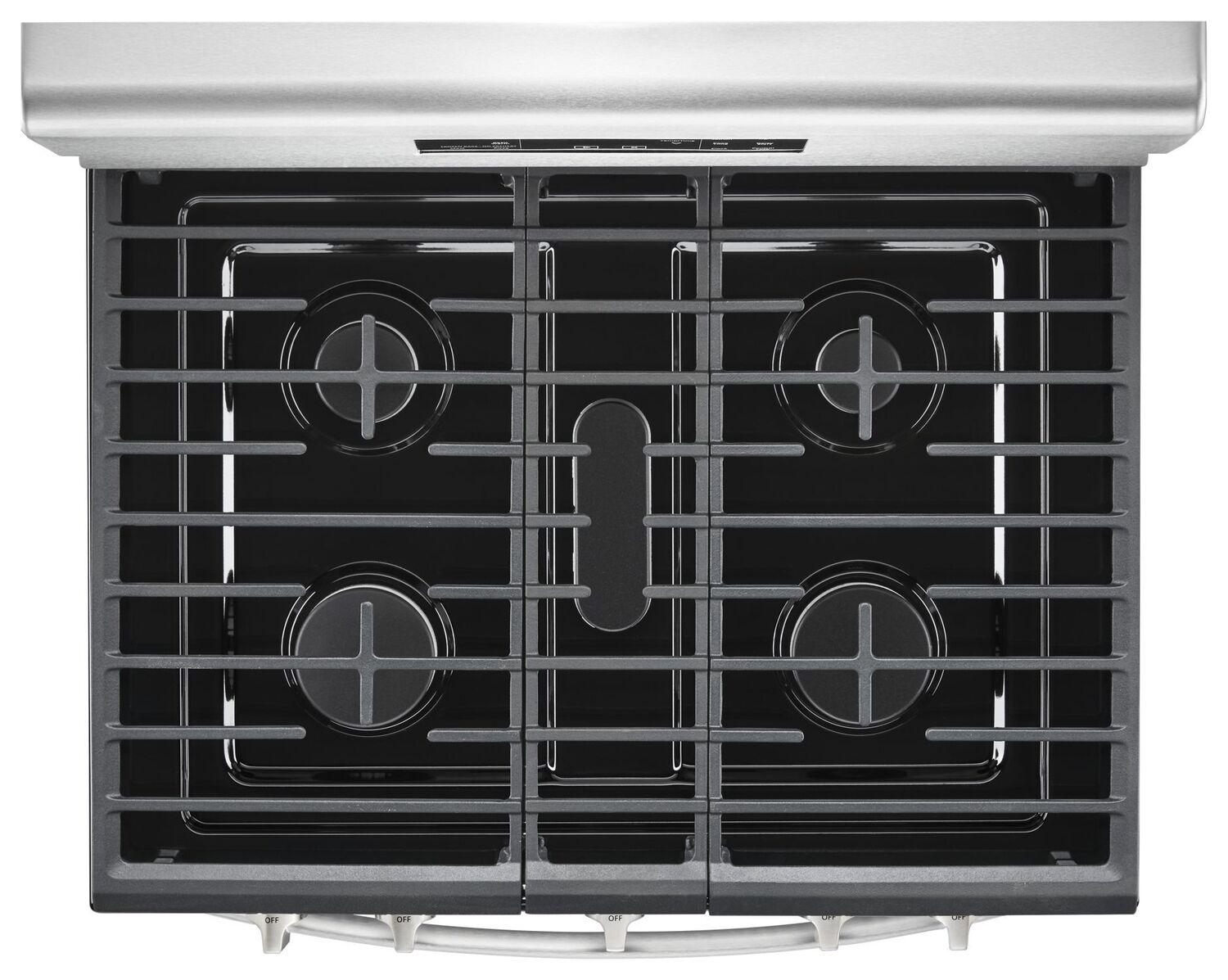 5.0 cu. ft. Freestanding Gas Range with Center Oval Burner Black-on-Stainless