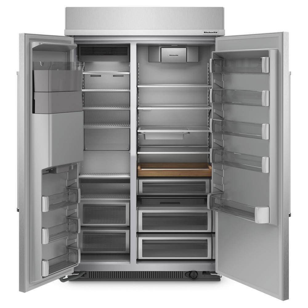Kitchenaid KBSD708MSS 29.4 Cu. Ft. 48" Built-In Side-by-Side Refrigerator with Ice and Water Dispenser