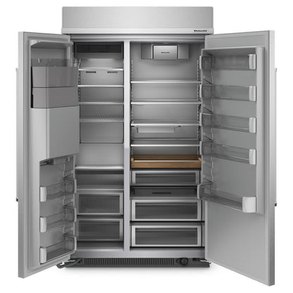 Kitchenaid KBSD708MSS 29.4 Cu. Ft. 48" Built-In Side-by-Side Refrigerator with Ice and Water Dispenser