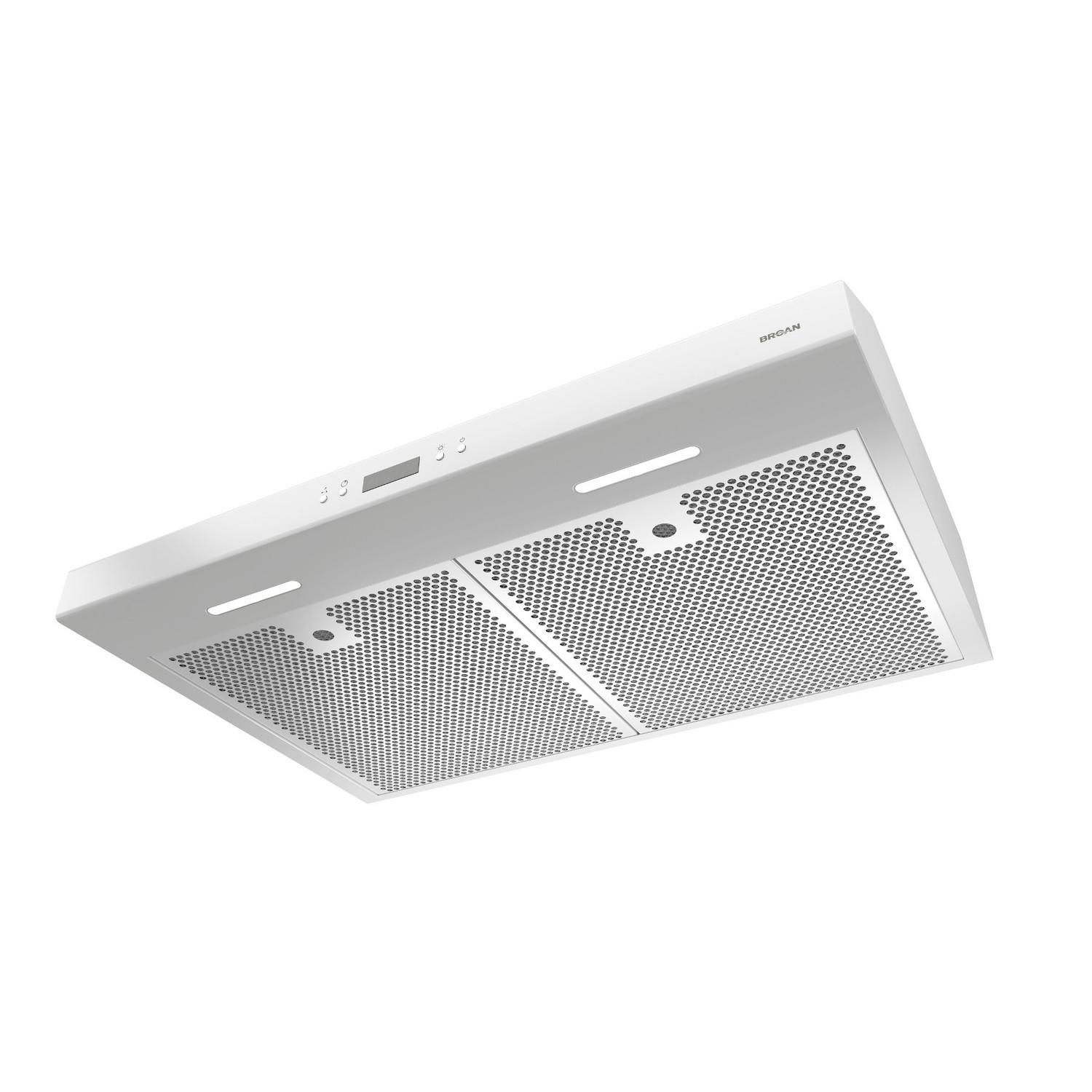 Broan® Glacier 36-Inch Convertible Under-Cabinet Range Hood, 450 Max Blower CFM, White