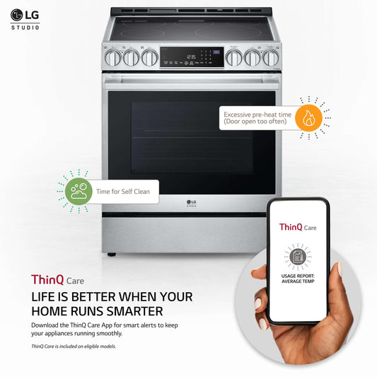 LSES6338F LG STUDIO 6.3 cu. ft. InstaView® Electric Slide-in Range with ProBake Convection® and Air Fry