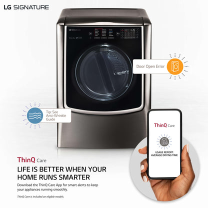 DLGX9501K LG SIGNATURE 9.0 cu. ft. Large Smart wi-fi Enabled Gas Dryer w/ TurboSteam™