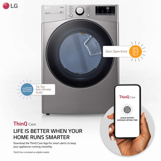 7.4 cu. ft. Ultra Large Capacity Smart wi-fi Enabled Front Load Gas Dryer with Built-In Intelligence