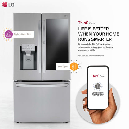 24 cu. ft. Smart wi-fi Enabled InstaView™ Door-in-Door® Counter-Depth Refrigerator with Craft Ice™ Maker