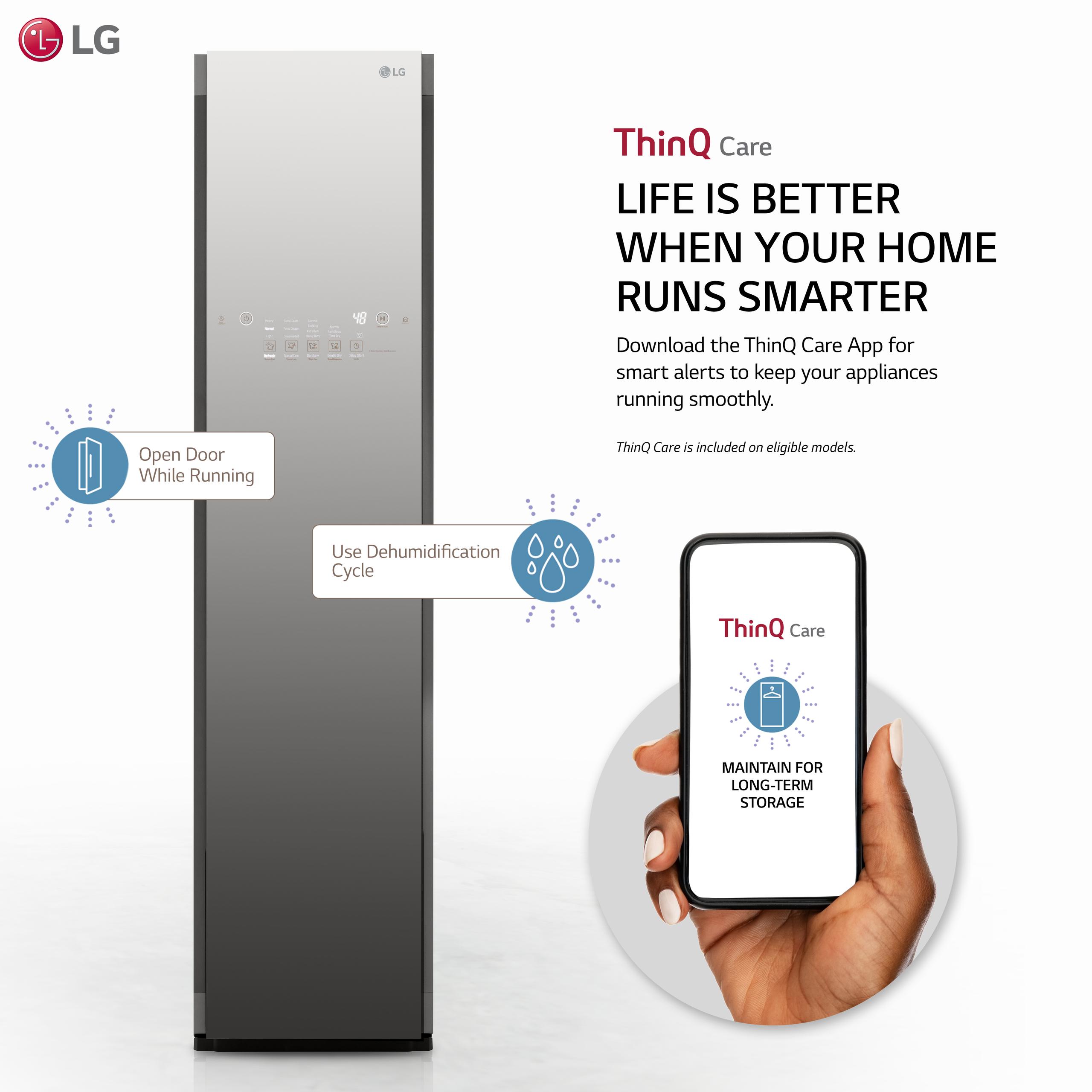 LG Styler® Smart wi-fi Enabled Steam Closet with TrueSteam® Technology and Exclusive Moving Hangers