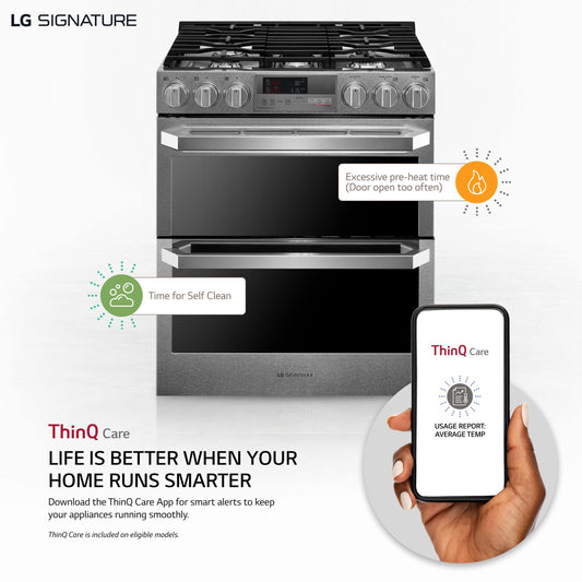 LUTD4919SN LG SIGNATURE 7.3 cu. ft. Smart Wi-Fi Enabled Dual Fuel Double Oven Range with ProBake Convection®