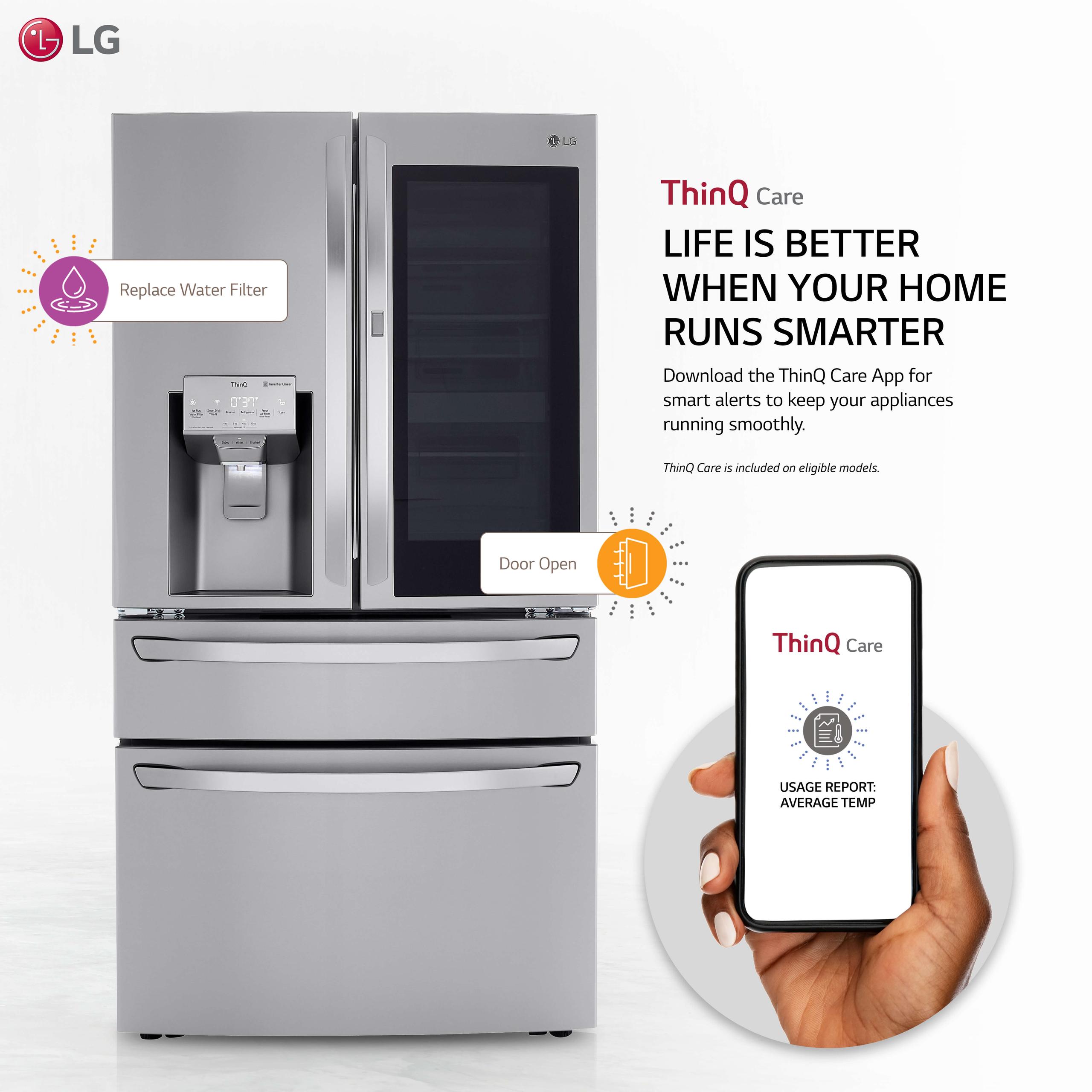 Lg 30 cu. ft. Smart InstaView® Door-in-Door® Refrigerator with Craft Ice™