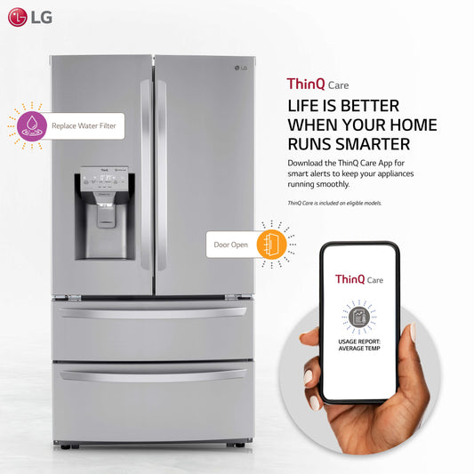 Lg 22 cu ft. Smart Counter Depth Double Freezer Refrigerator