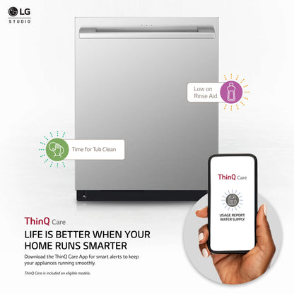 LG STUDIO Top Control Smart Dishwasher with QuadWash™ and TrueSteam®