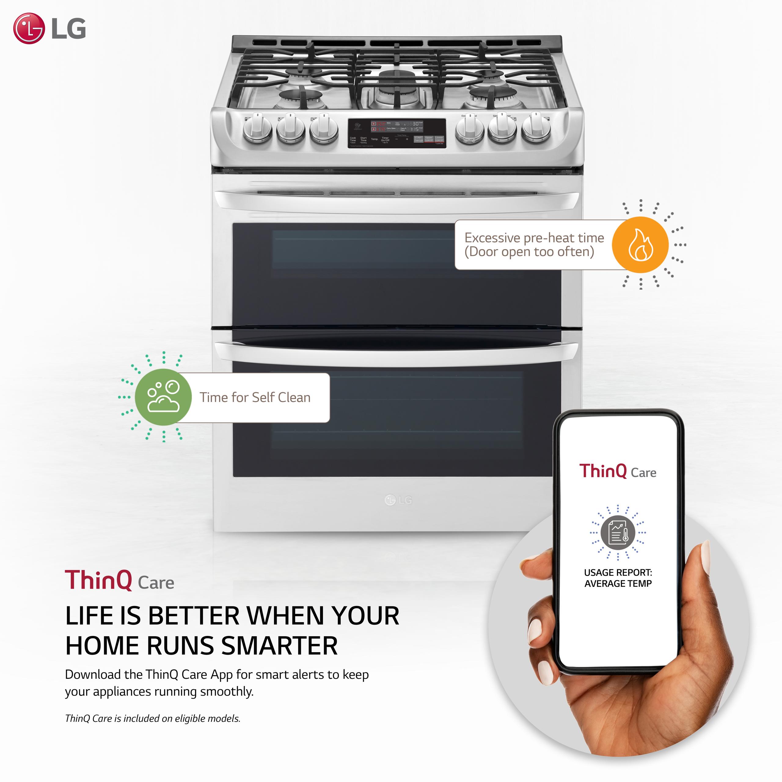 6.9 cu. ft. Smart wi-fi Enabled Gas Double Oven Slide-In Range with ProBake Convection® and EasyClean®